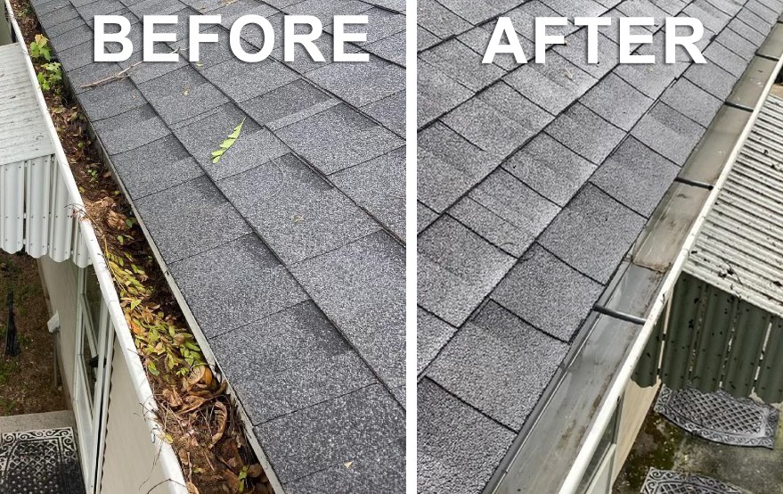Gutter cleaning before and after in Punta Gorda FL by 941 Softwashing