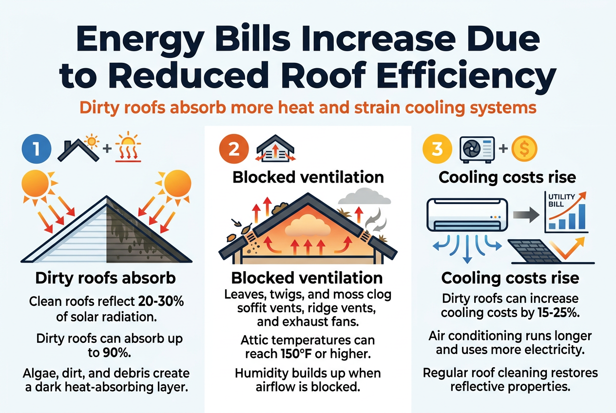 Energy Bills Increase Due to Reduced Roof Efficiency
